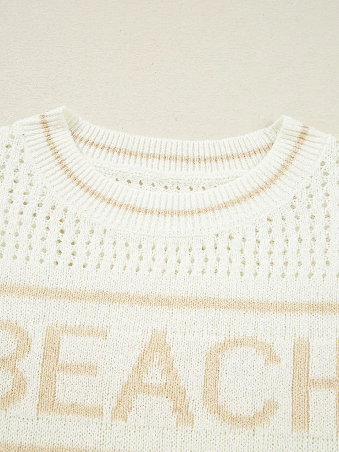 BEACH Hollow Out Knitted Lightweight Dolman Sweater