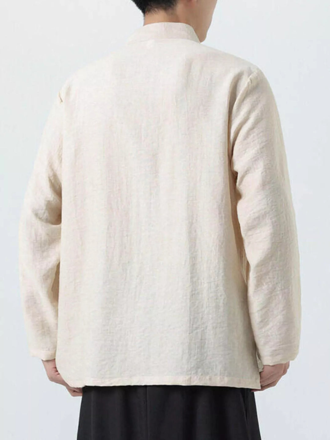 Men's Plus Size Chinese Style Embroidered Bamboo Linen Shirt