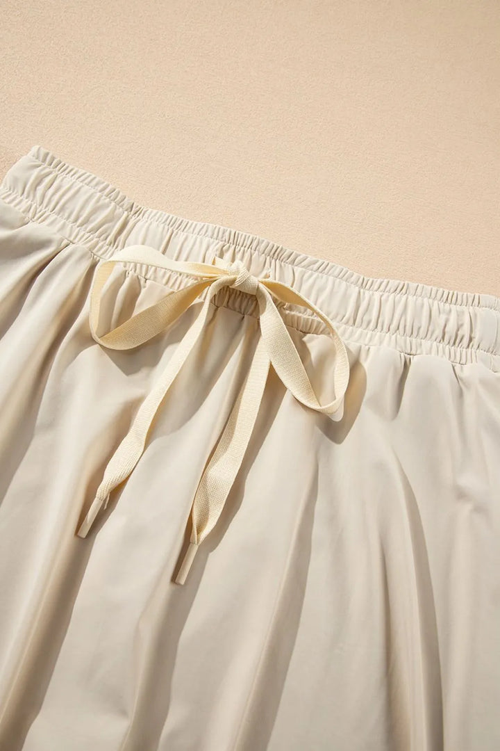 Drawstring High Waist Lined Active Skorts