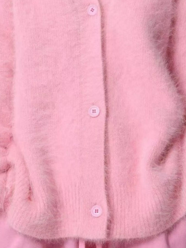 V-Neck Button-Down Cardigan