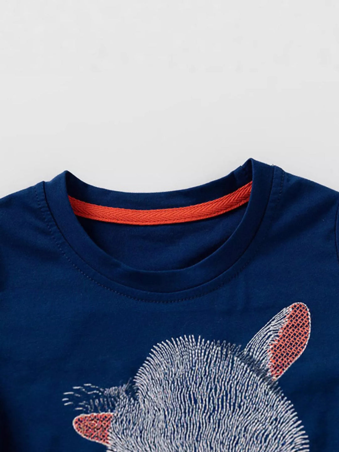Children's Embroidered Goat Round Neck Tee