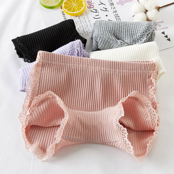 Anti-Exposure Crotch-Lined Pure Cotton Lace Summer Girls Safety Pants