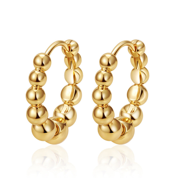 Womens Simple Stainless Steel Hoop Earrings