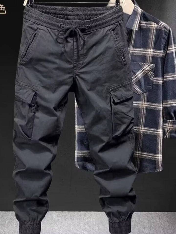 Men's Plus Size Drawstring Joggers with Pockets