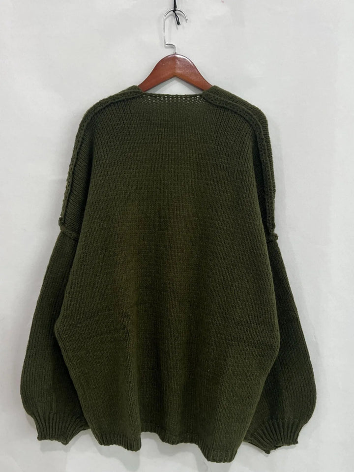 Open Front Dropped Shoulder Cardigan