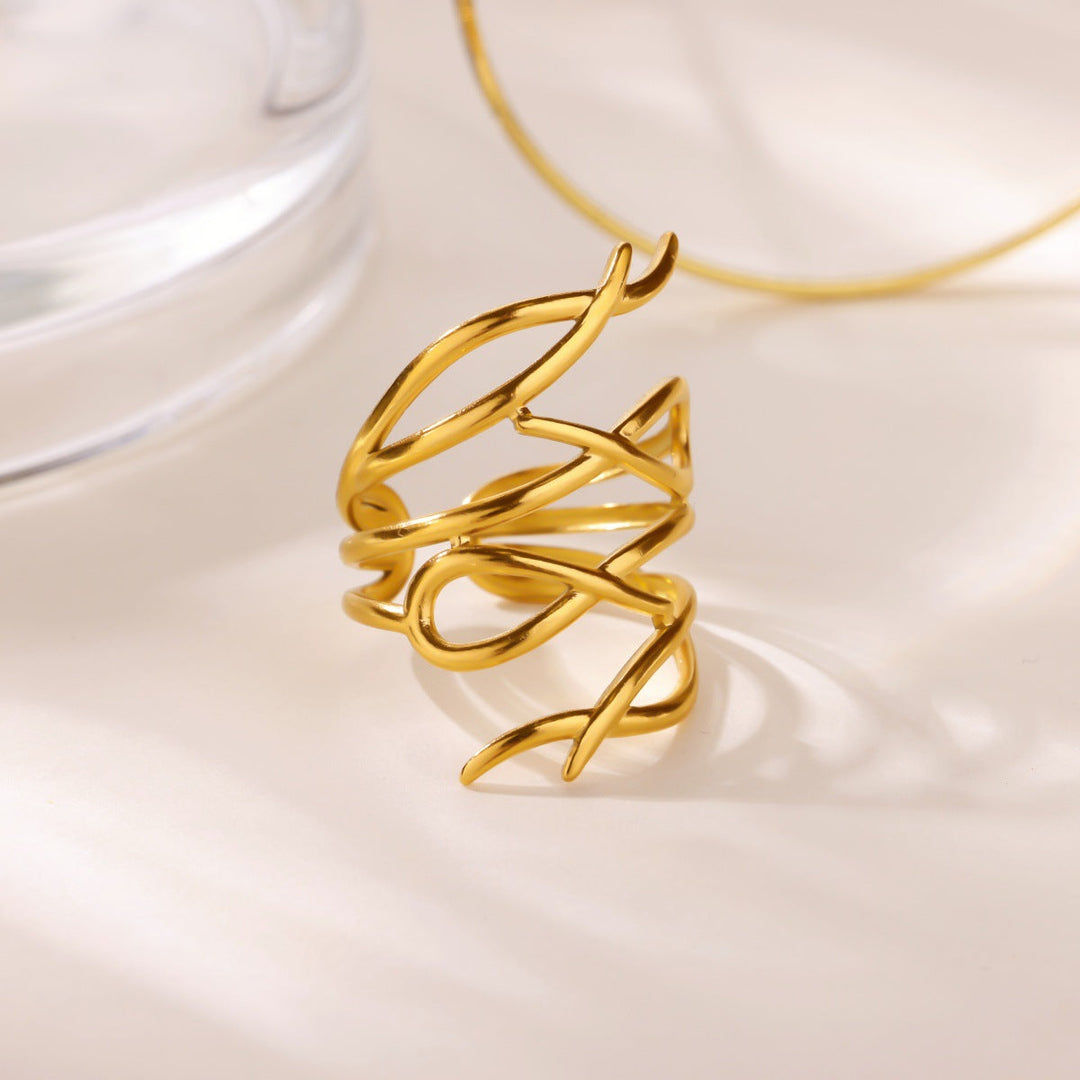 Creative Alien Big Wave Open Ring For Women