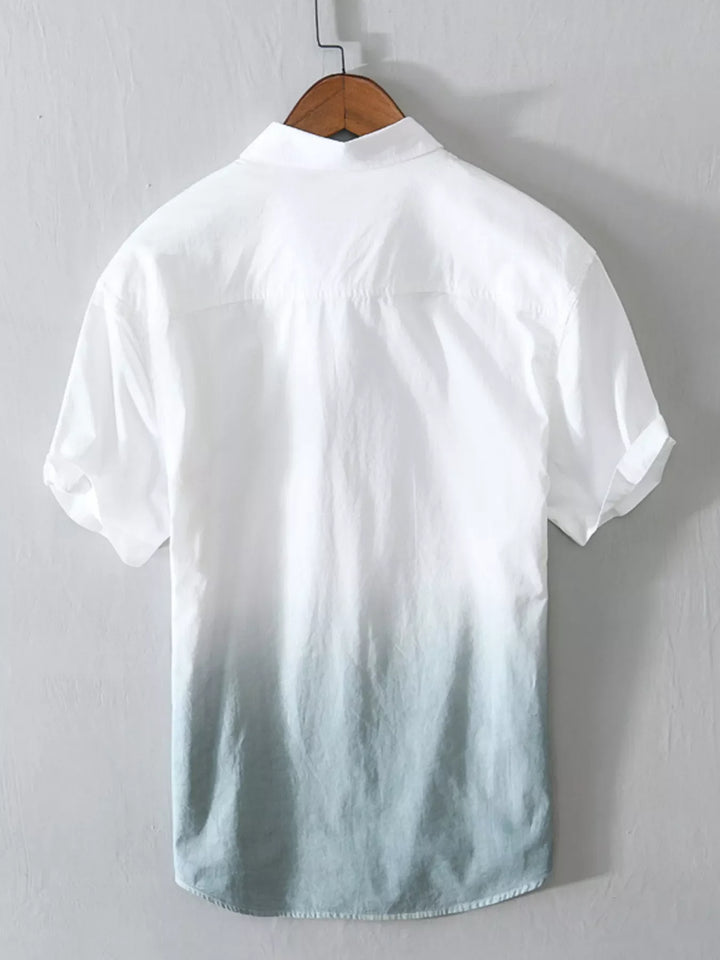 Men's Plus Size Gradient Casual Short Sleeve Shirt