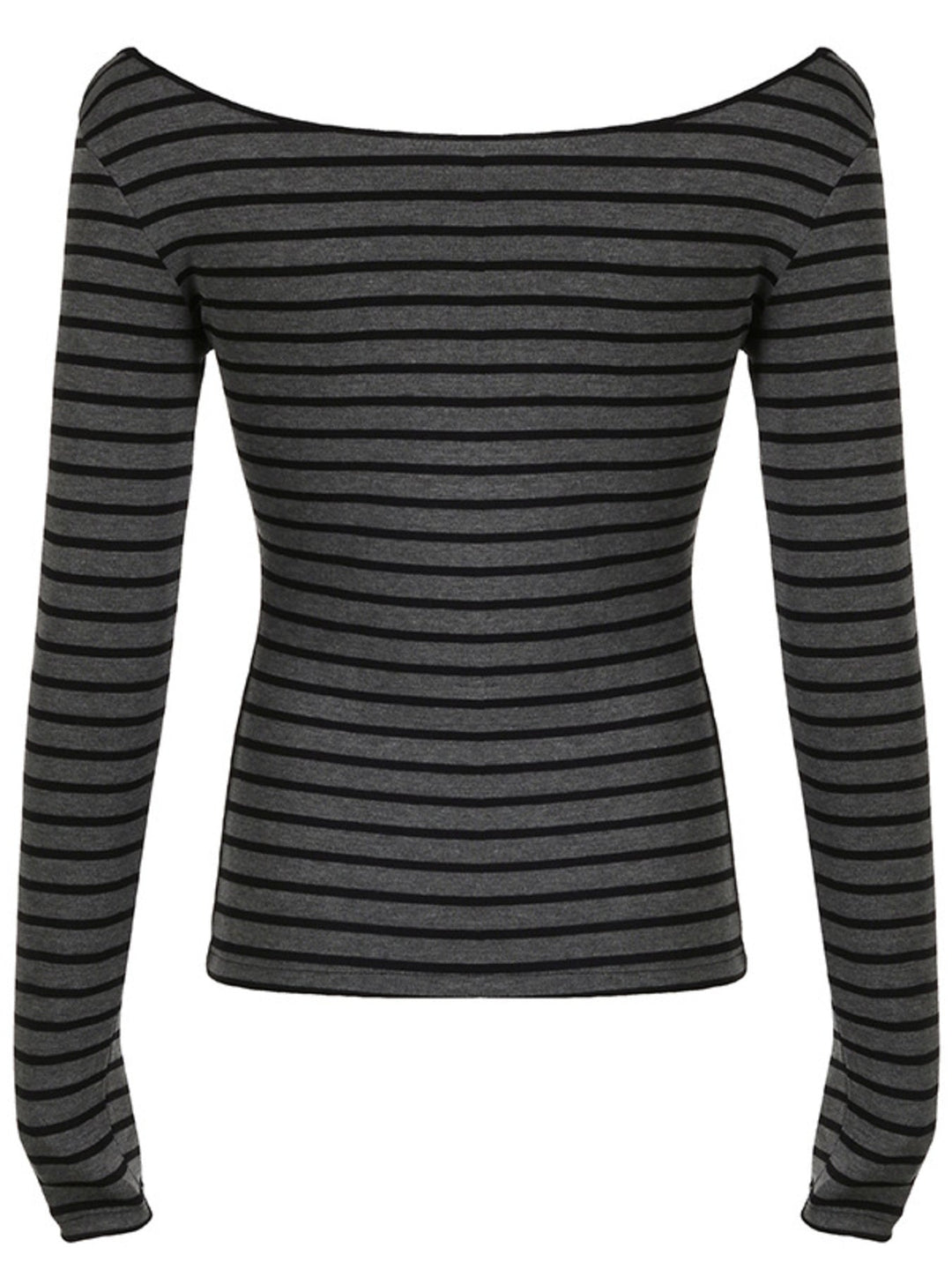 Striped Boat Neck Long Sleeve T-Shirt