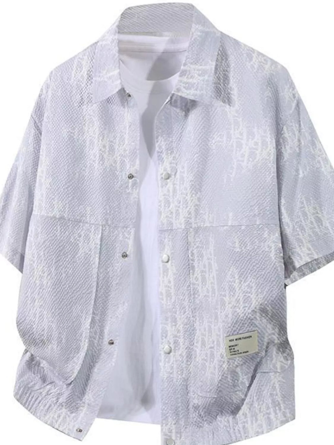 Men's Plus Size Button Up Half Sleeve Shirt