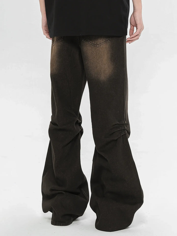 Men's Relaxed Fit Vintage Wash Flare Jeans