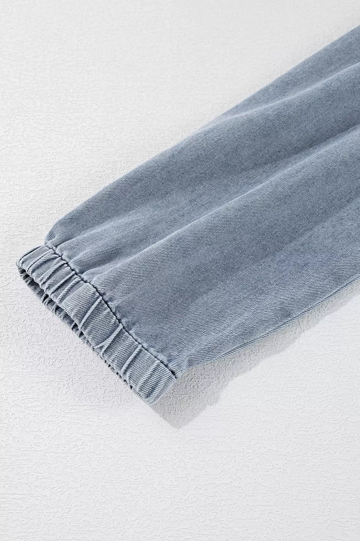 Vintage Wash Denim Dress with Pockets