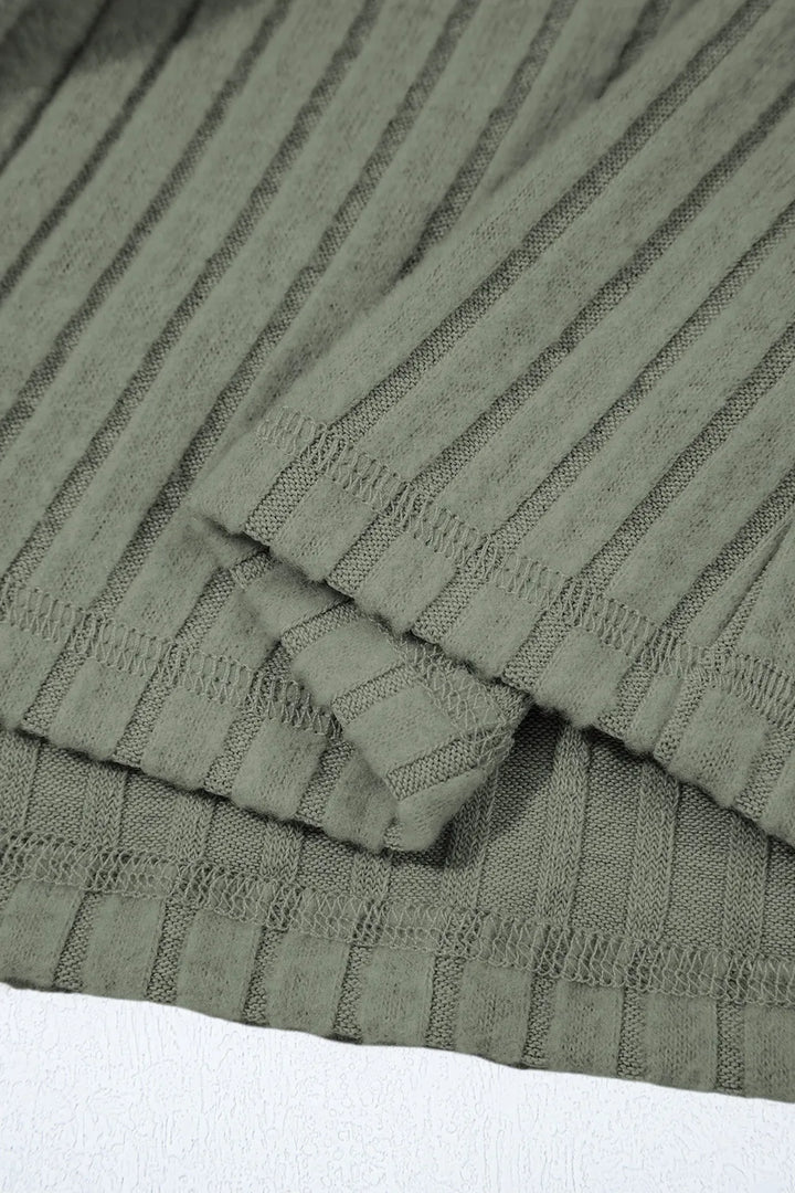 Ribbed Knit Button-Up Cardigan