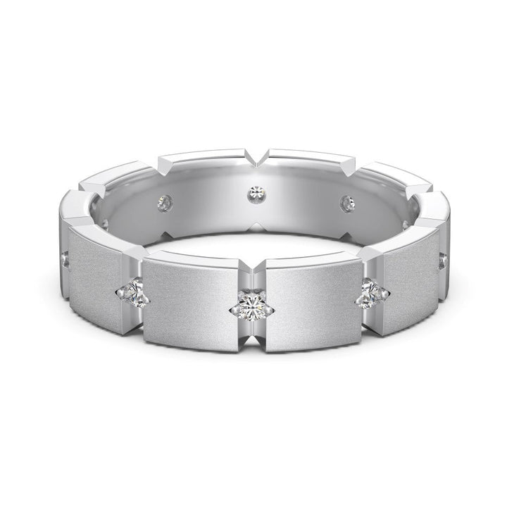 S925 Sterling Silver Men And Women Couple Rings Personality Fashion Round Zirconium Gang Drill Slim Ring Simple All-match