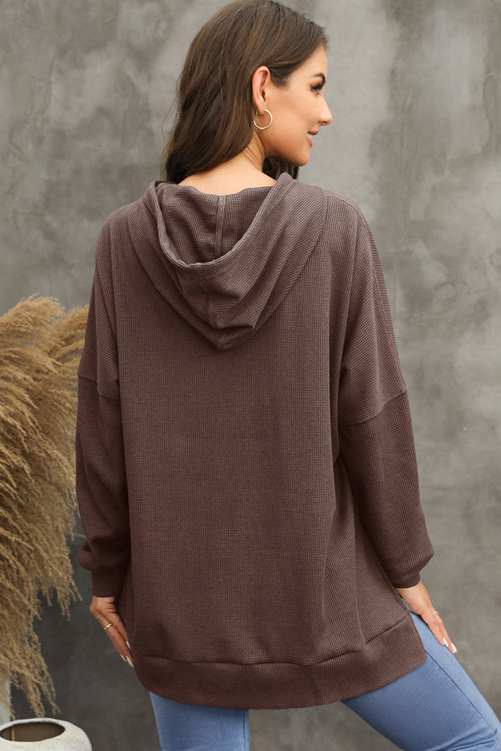 Cozy Waffle Knit Back-to-School Hoodie