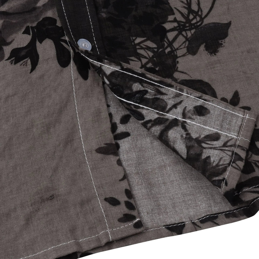 Men's Plus Size Printed Short Sleeve Button Down Casual Shirt