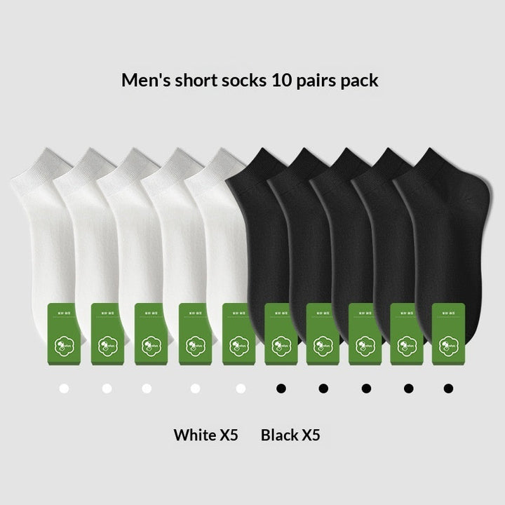 Men's Pure Cotton Odor-Resistant Sweat-Absorbent Mid-Calf Socks For Summer
