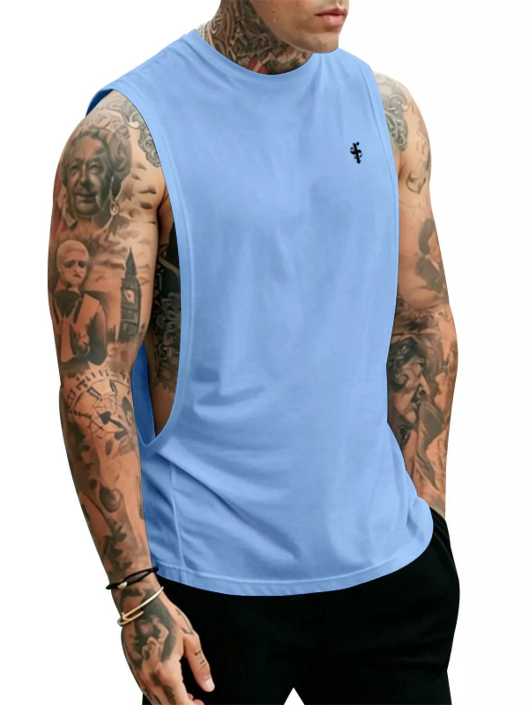 Men's Full Size Round Neck Tank Top Plus Size