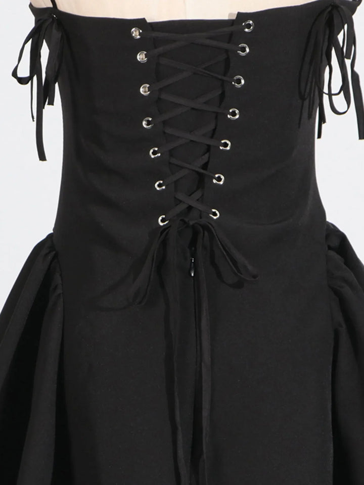 Lace Up Mini Cami Dress