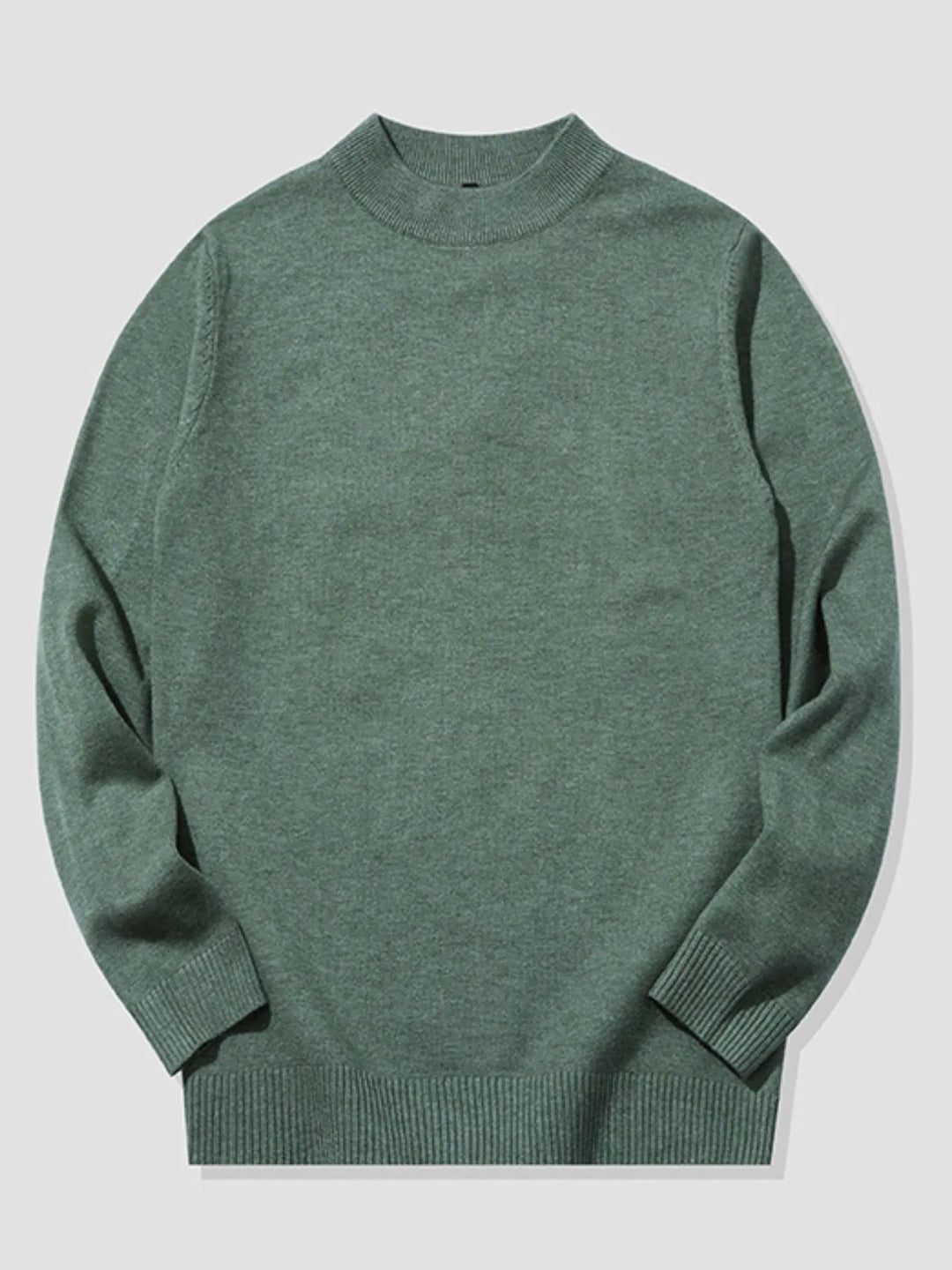 Men's Plus Size Ribbed Hem Long Sleeve Sweater