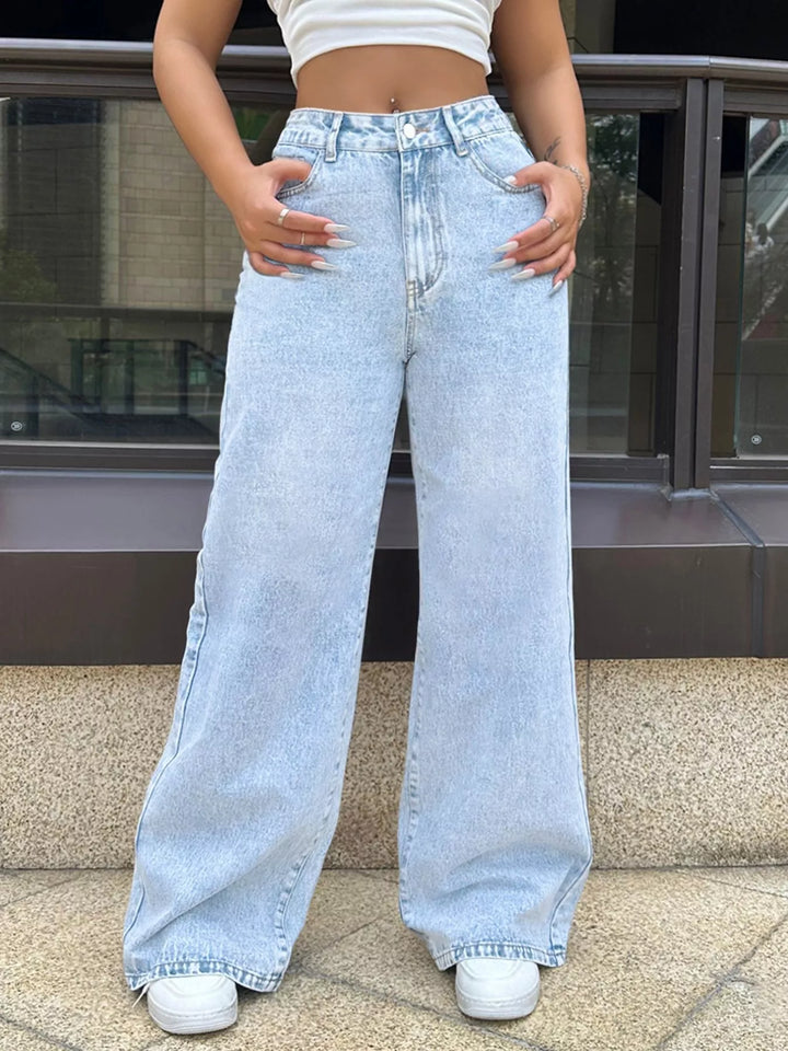 High-Waisted Wide Leg Jeans