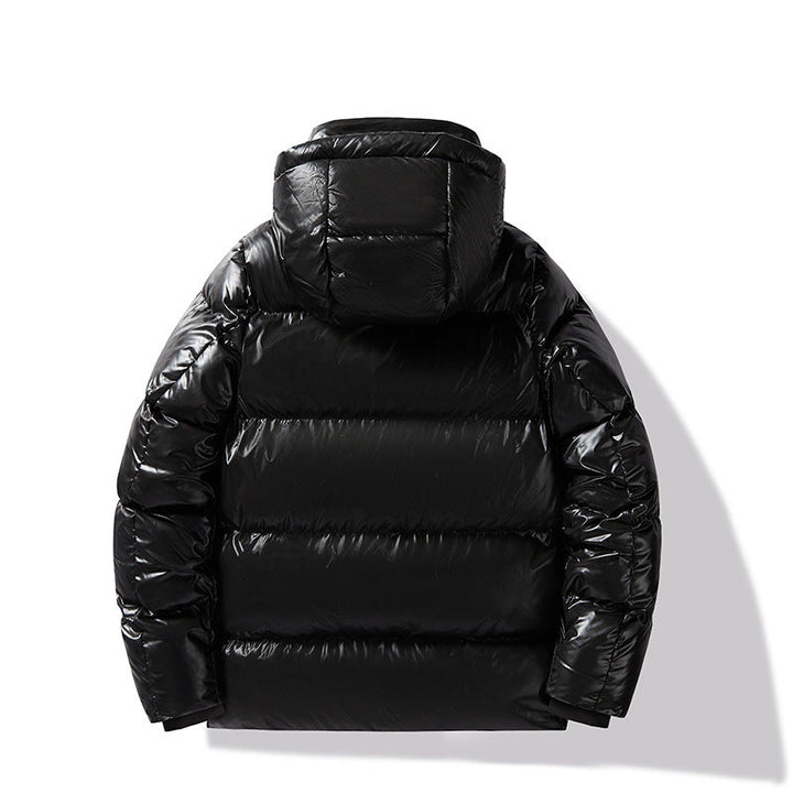 Loose-fitting Black Gold Cotton-padded Hooded Down Jacket