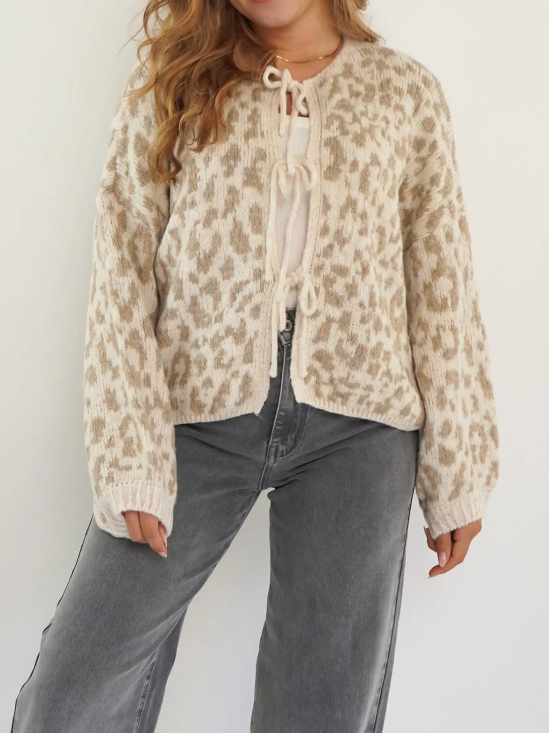 Leopard Tie-Front Cardigan