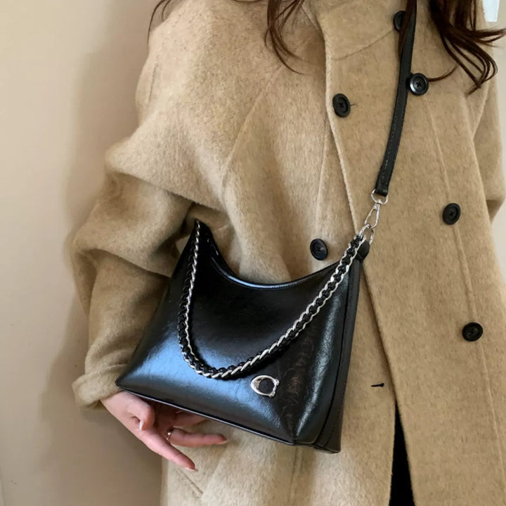 Chic Chain Accent Shoulder Bag