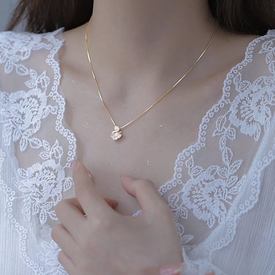 925 Sterling Silver Zircon Pendant Necklace