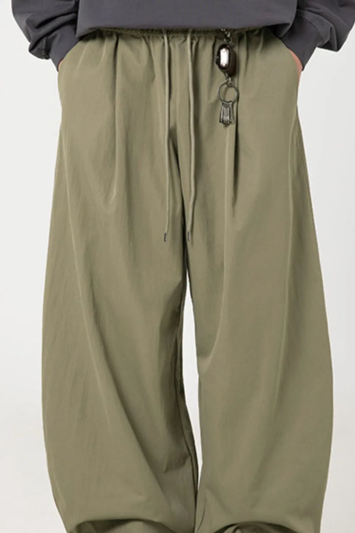 Men's Side Ruched Wide Leg Pants