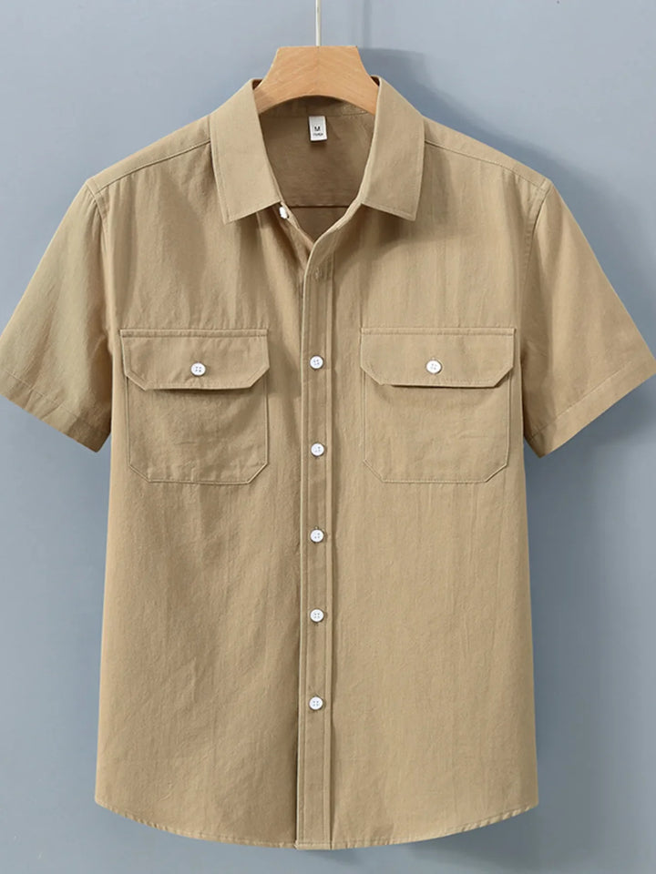 Men's Plus Size Button Up Short Sleeve Shirt