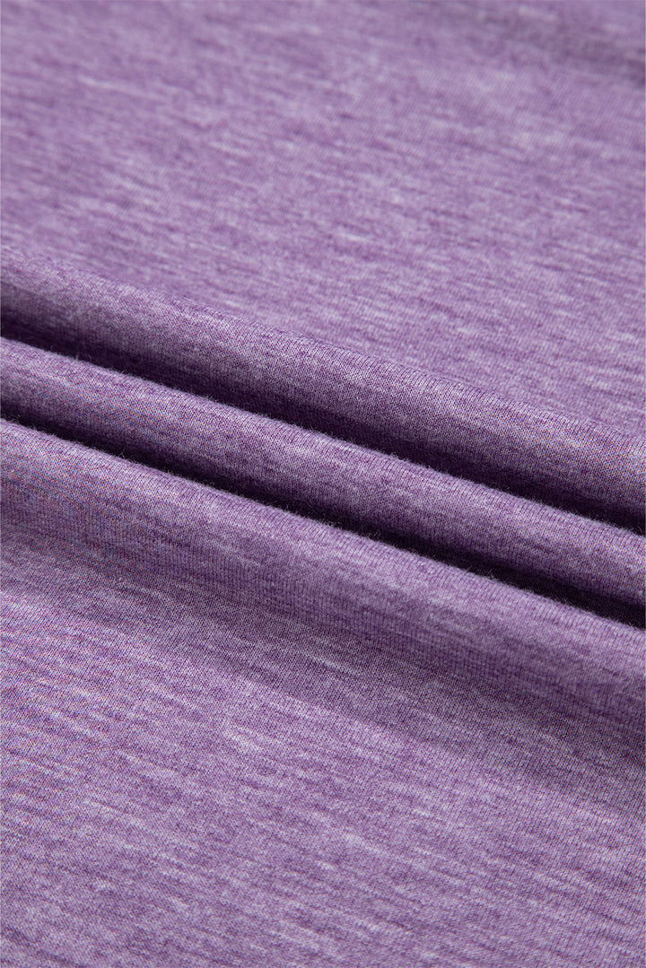 Tillandsia Purple Contrast Print Striped Raglan Long Sleeve Loose Top