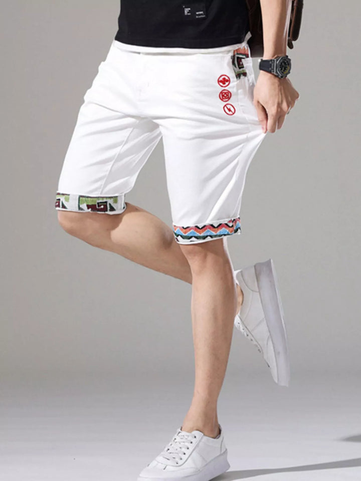 Men's Wash Denim Shorts with Rolled Cuffs