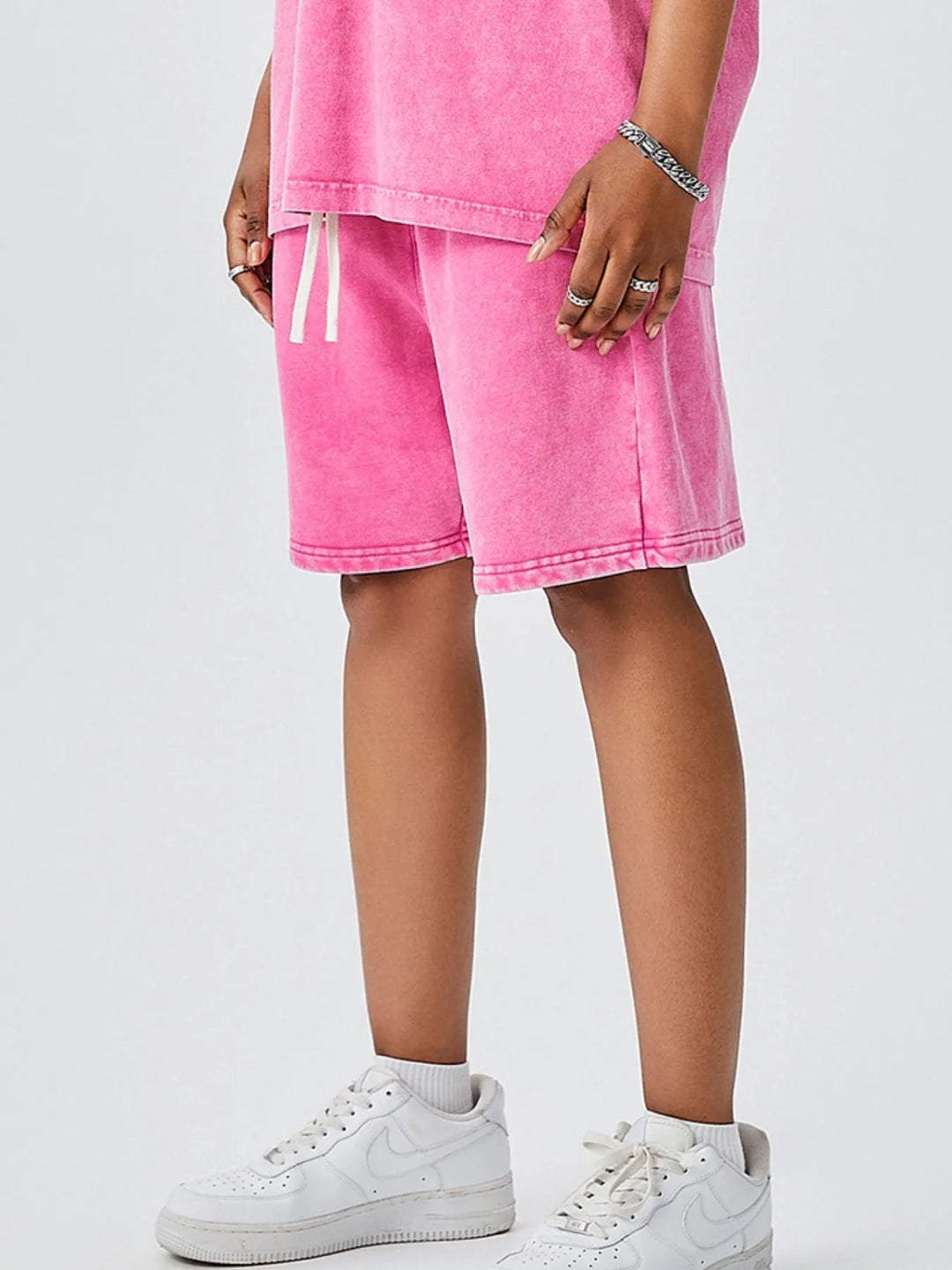 Men's Drawstring Washed Shorts