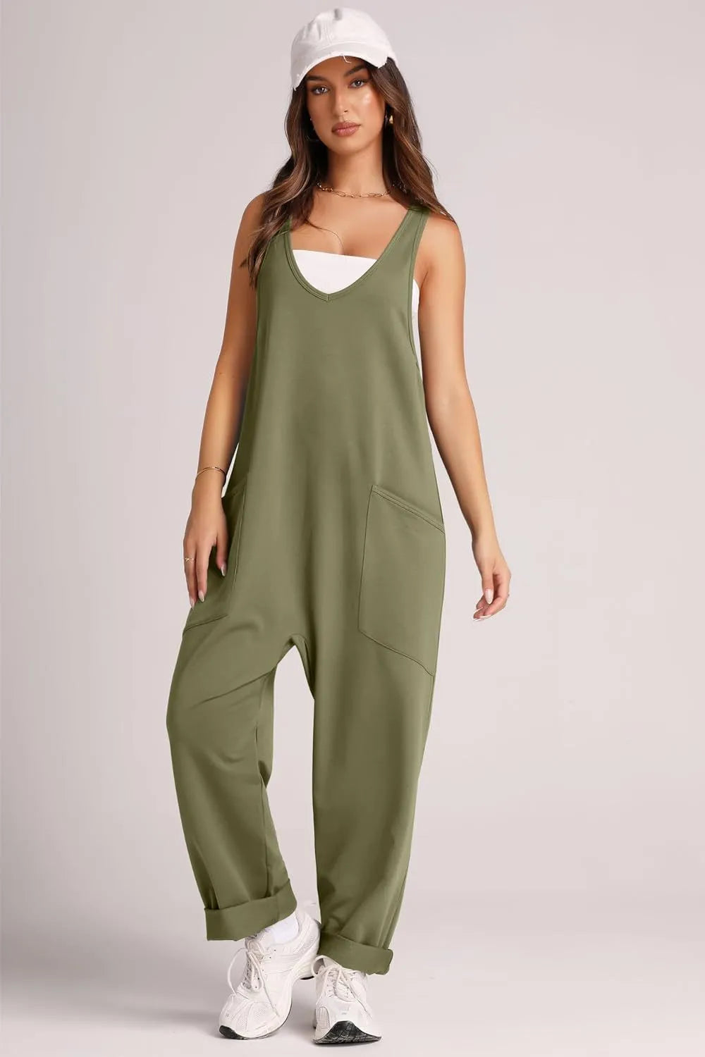 Lovelet V-Neck Wide Strap Overalls