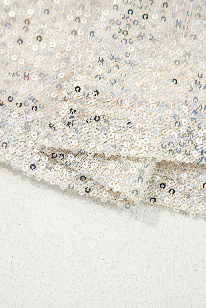 Jet Stream Sequin Hooded Long Sleeve Top