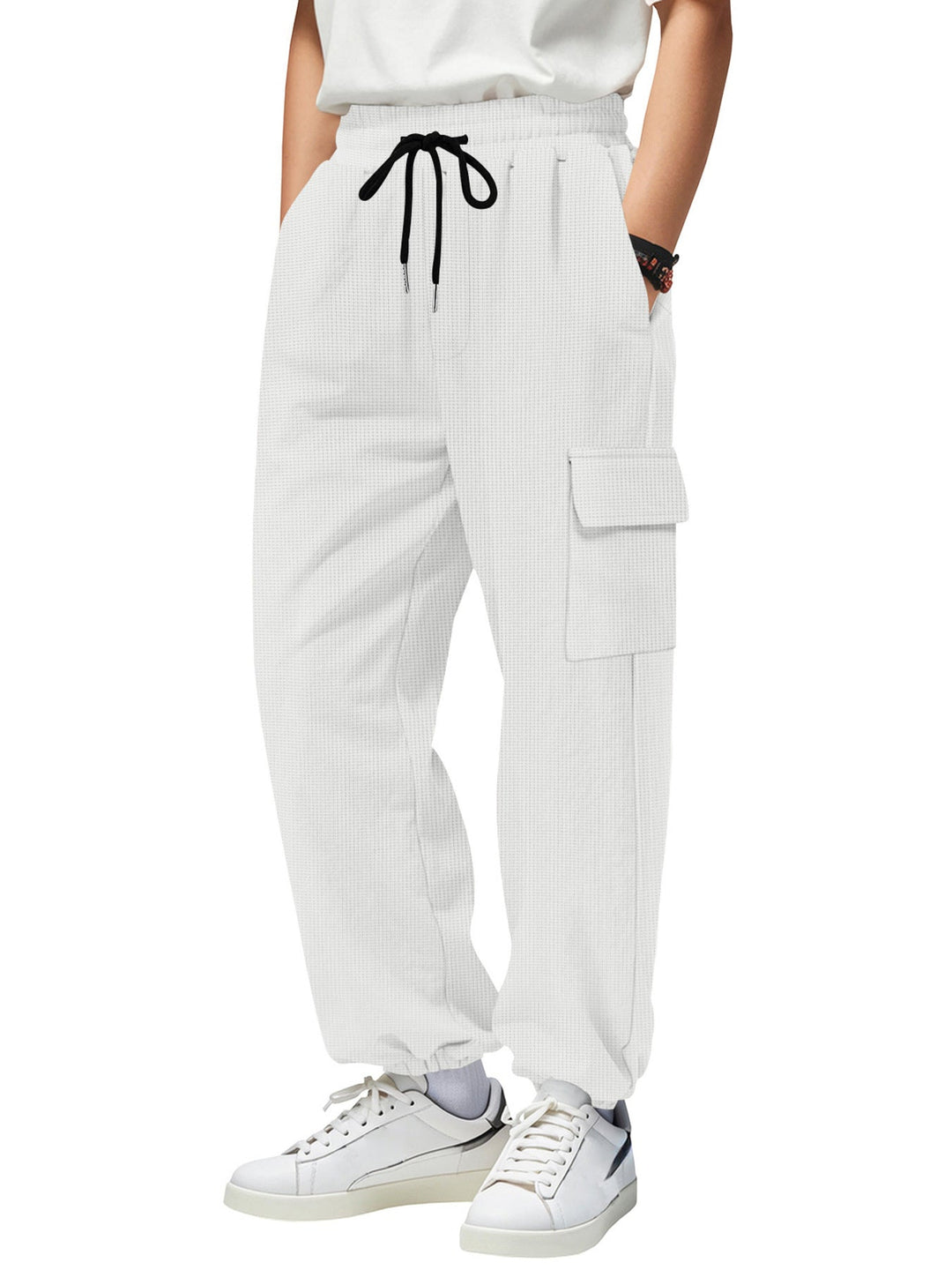Men's Full Size Drawstring Joggers with Pockets Plus Size