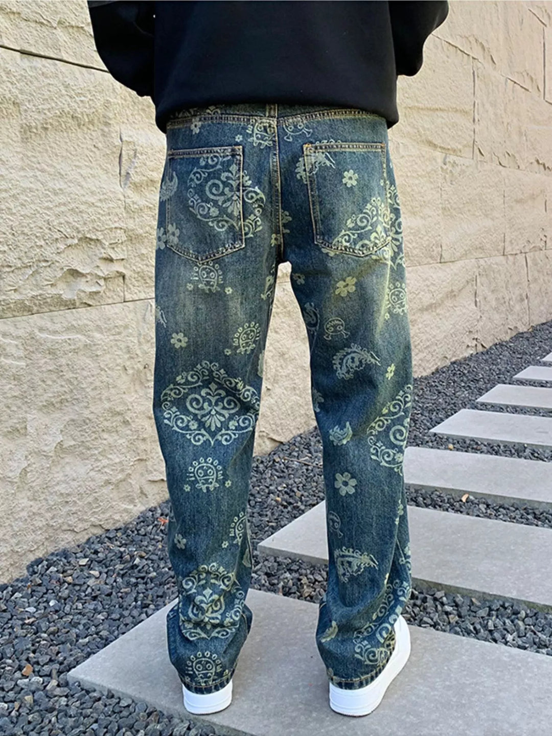 Men's Vintage Washed Loose Fit Jeans