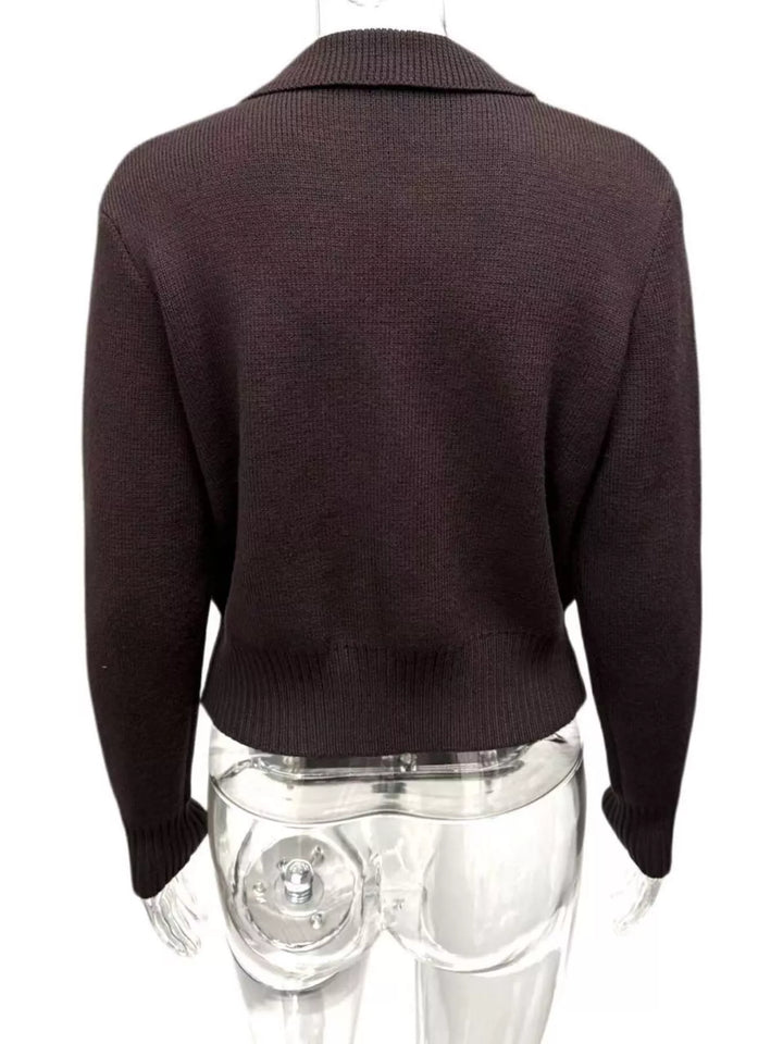 Double-Breasted Knit Cardigan
