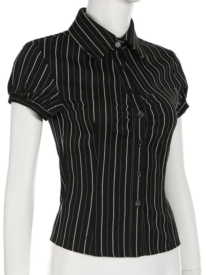 Striped Button-Down Collared Neck Shirt
