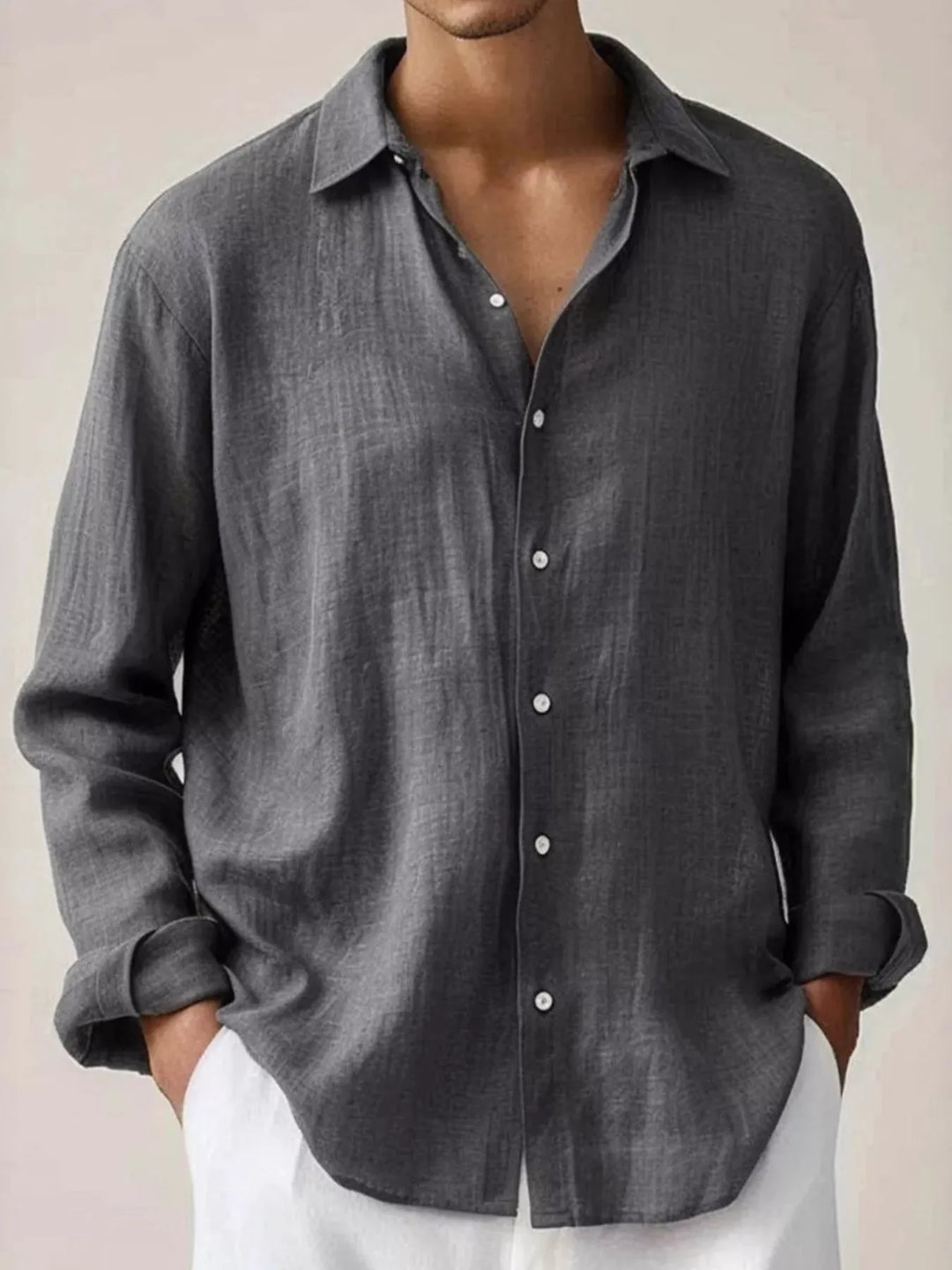 Men's Full Size Button Up Long Sleeve Shirt Plus Size
