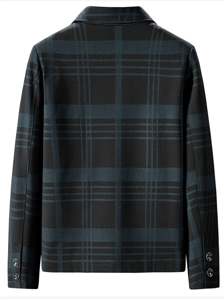 Men's Plus Size Plaid Zip Up Jacket