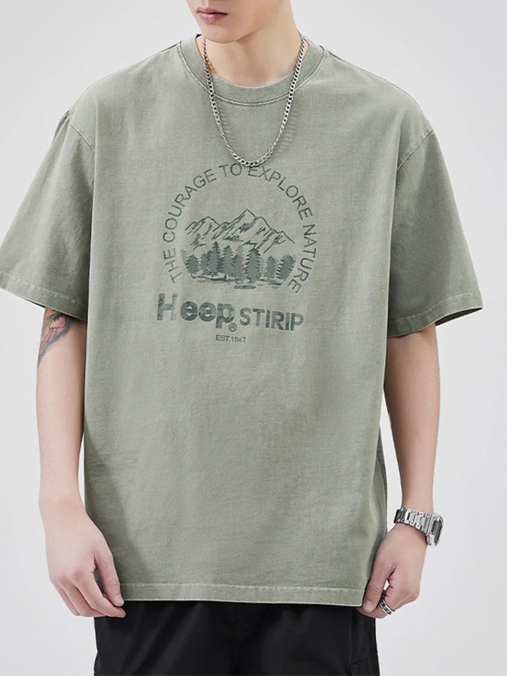Men's Plus Size Round Neck Half Sleeve T-Shirt