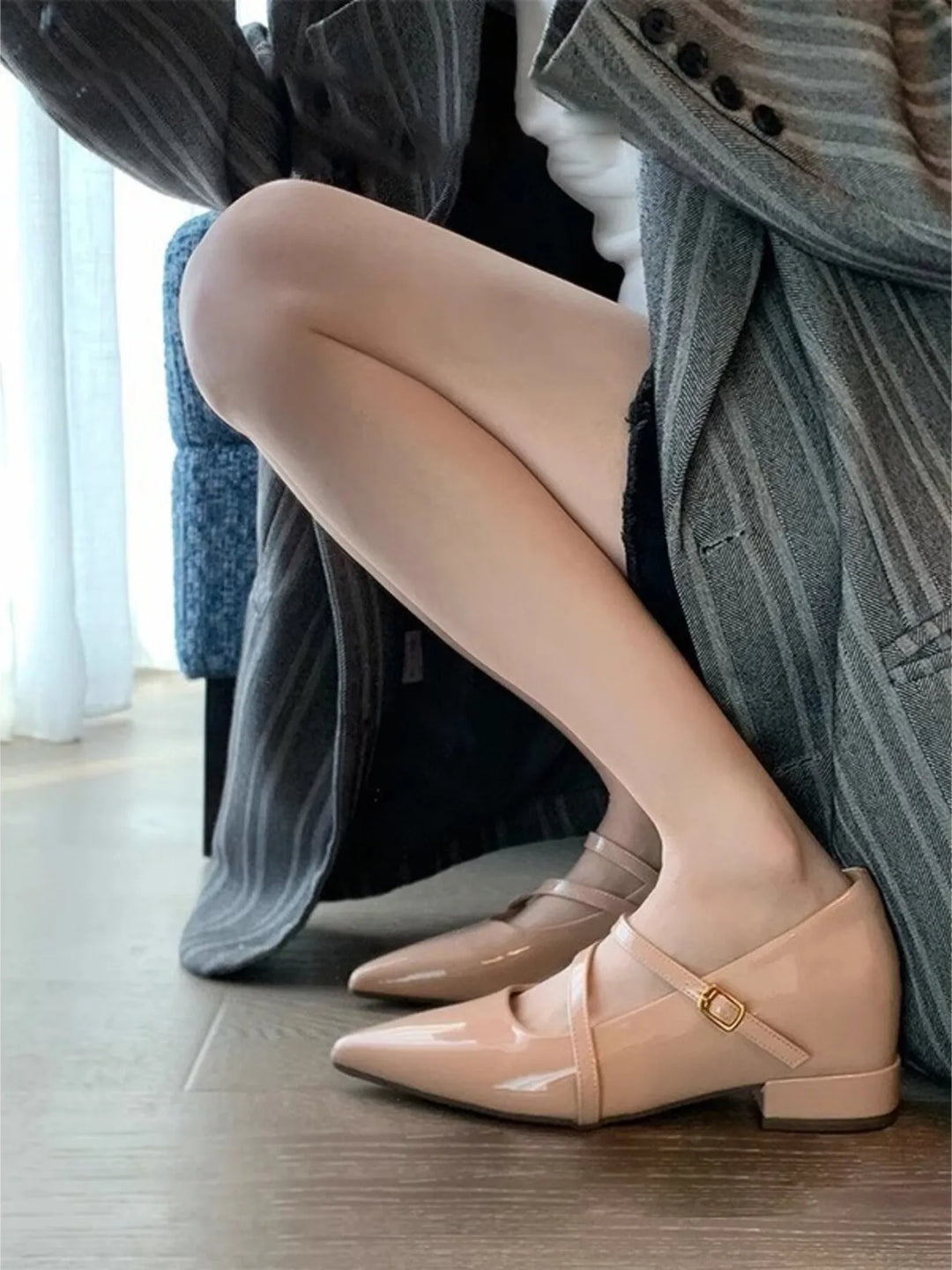 Point Toe Block Heels Pumps