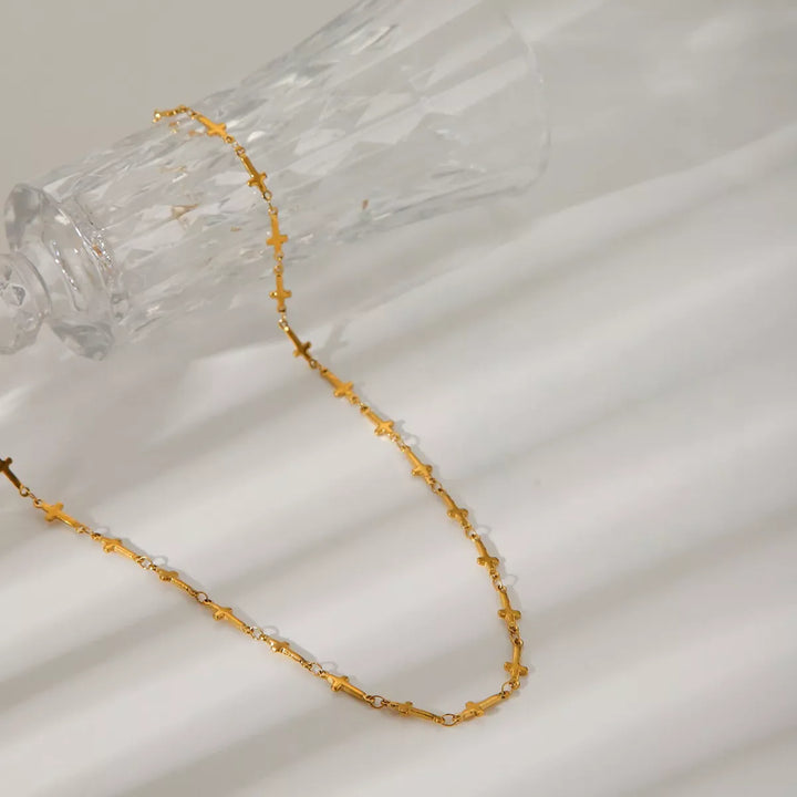 18K Gold-Plated Cross Necklace