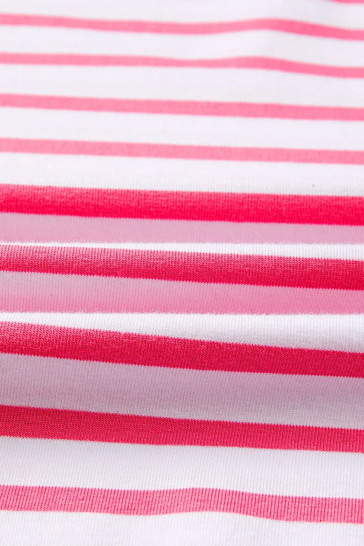 Color Block Striped Batwing Sleeve T-Shirt
