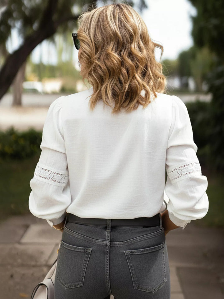 Lace Trim Long Sleeve Shirt