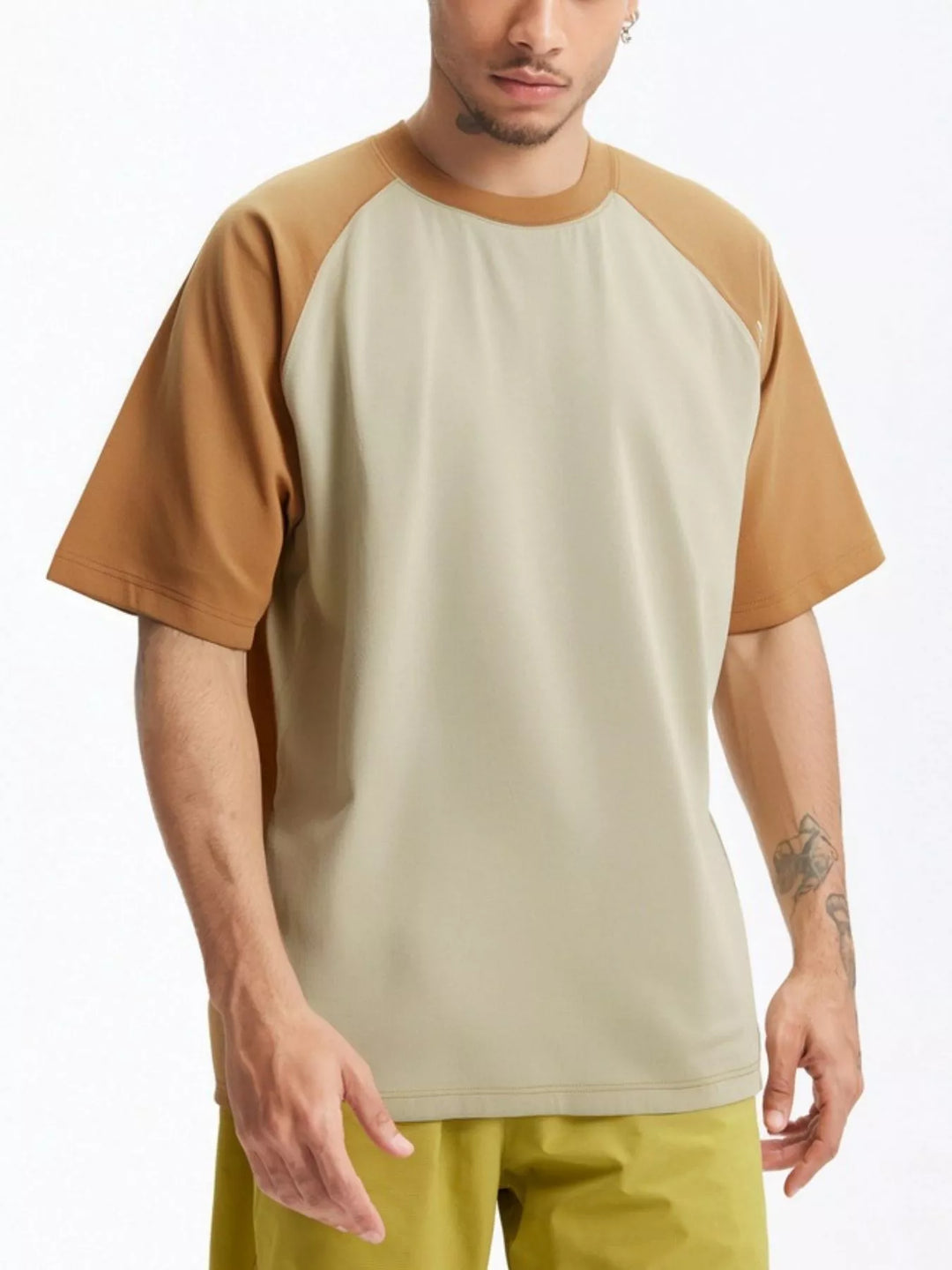 Men's Two-Tone Raglan Sleeve Casual T-Shirt