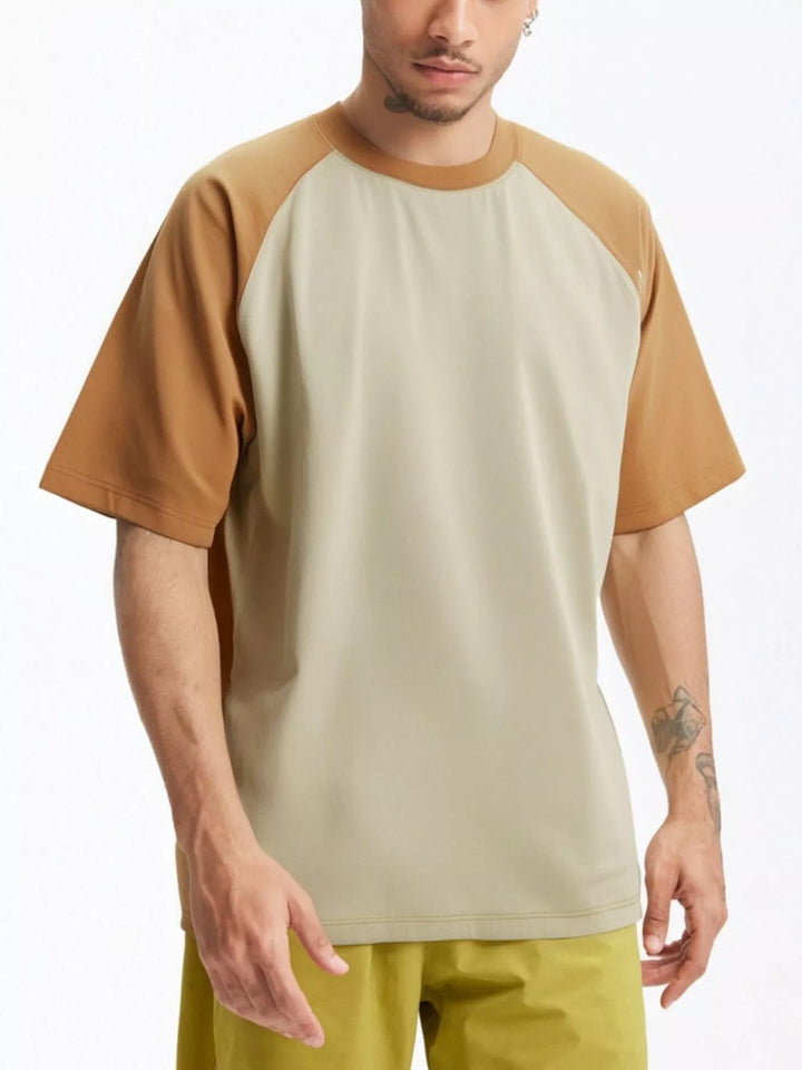 Men's Two-Tone Raglan Sleeve Casual T-Shirt