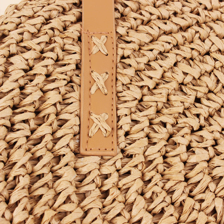 Simple round One Shoulder Straw Bag Woven Bag Beach Bag Women Bag Straw Bag