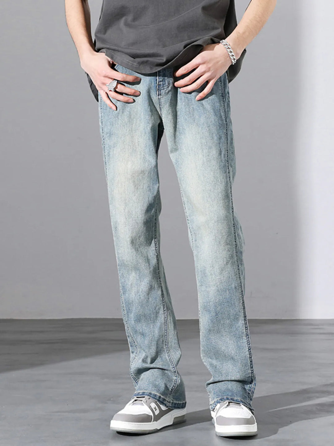 Men's Full Size Straight Leg Jeans Plus Size